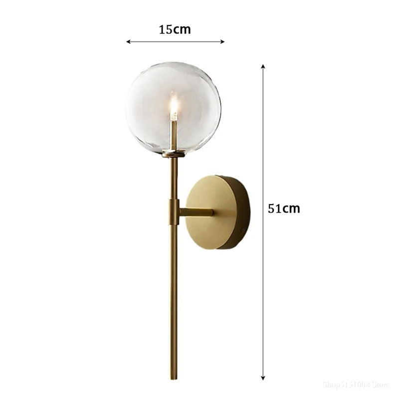 Hillevi - Retro Clear Glass Wall Lamp